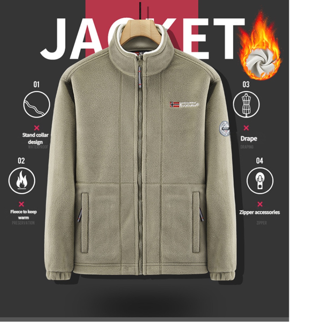 Winter Clothing Norway - Chaqueta de lana gruesa de doble